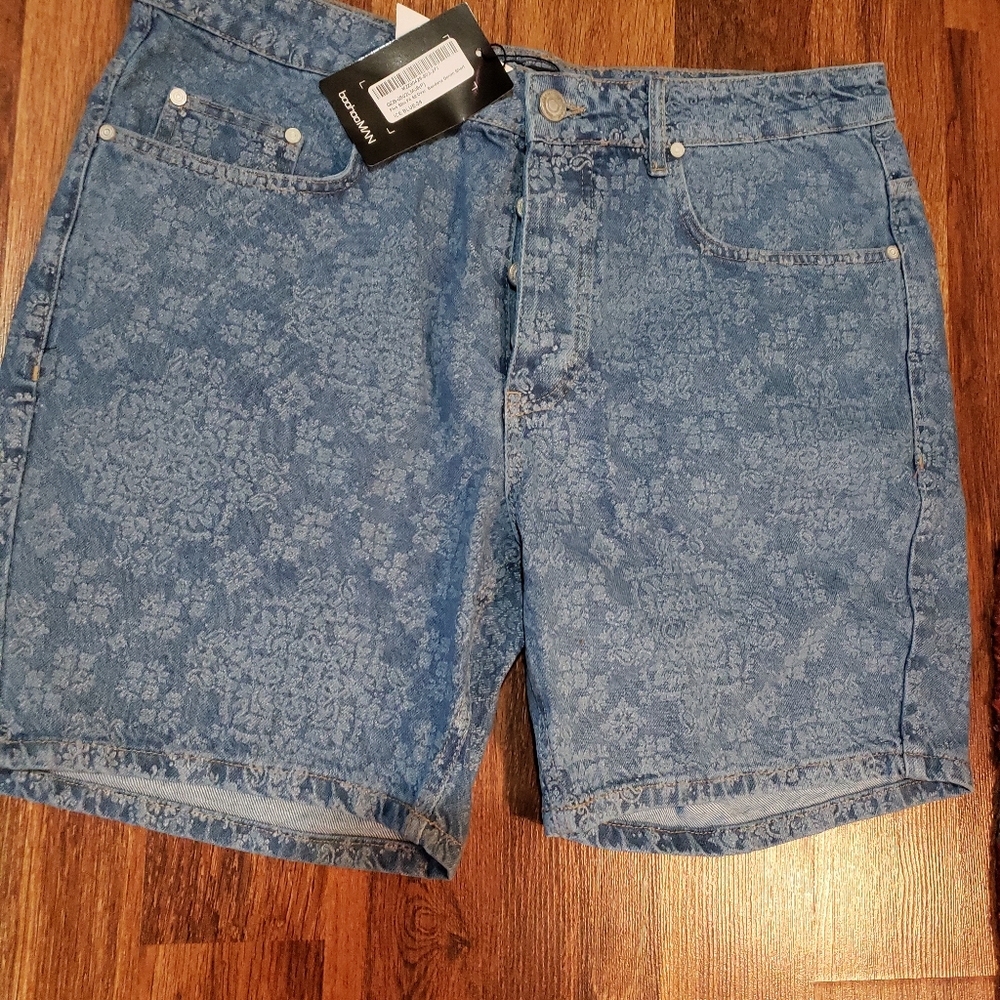 Plus slim Men denim shorts